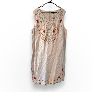NWT Preston & York Beige Floral Embroidered Sleeveless Dress Womens Plus Size 18